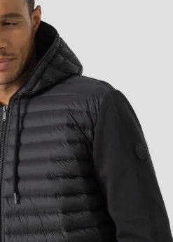 Veste bi-matière à capuche Noir Gummy 2.0