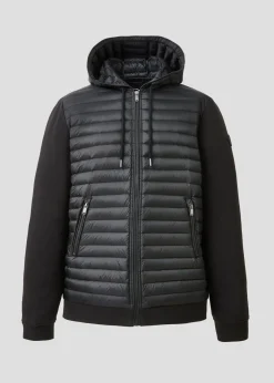 Veste bi-matière à capuche Noir Gummy 2.0