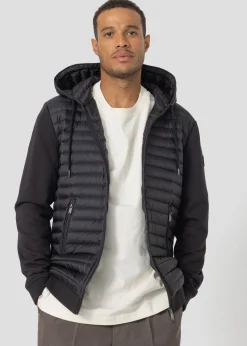 Veste bi-matière à capuche Noir Gummy 2.0
