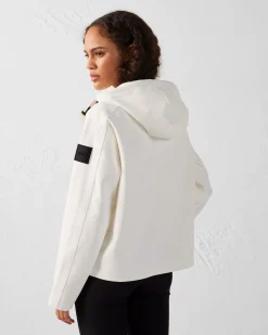Veste courte bimatière 'oversize' Blanc Ellen