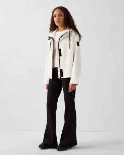 Veste courte bimatière 'oversize' Blanc Ellen