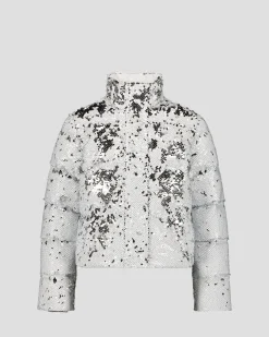Veste enfant à sequins Blanc/argent Lina