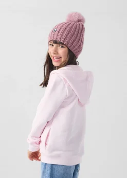 Veste enfant zippée à capuche Rose pétale Arie
