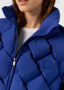 Veste Grand Froid puffer tressée Bleu cobalt Alya