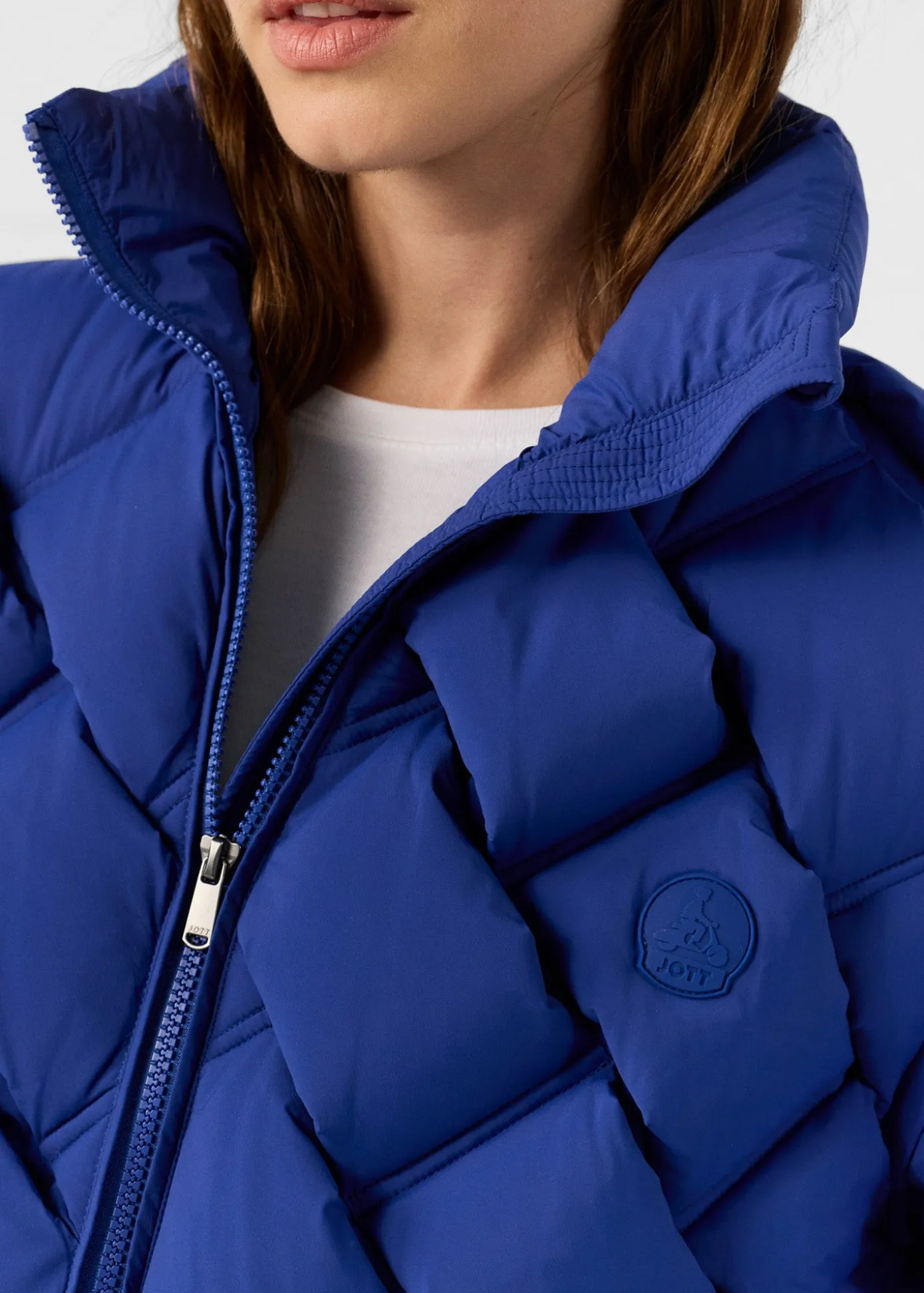 Veste Grand Froid puffer tressée Bleu cobalt Alya