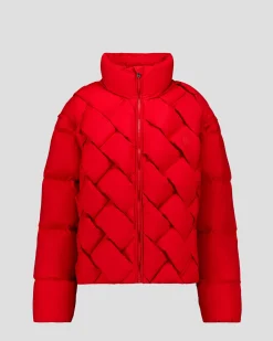 Veste Grand Froid puffer tressée Rouge carmin Alya