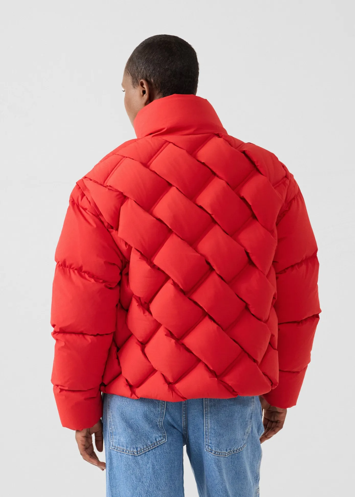 Veste Grand Froid puffer tressée Rouge carmin Alya
