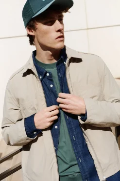 Veste légère col chemise Beige Guy
