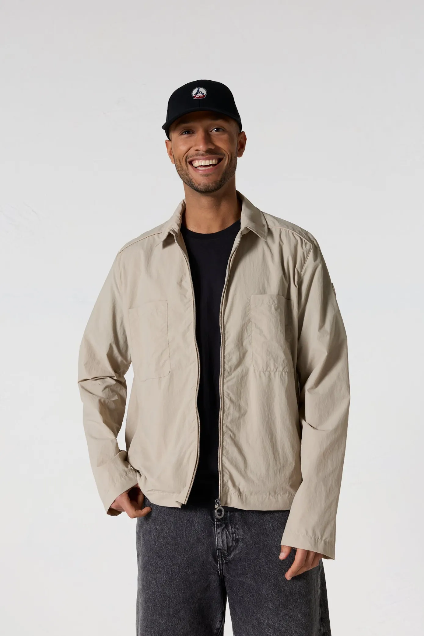Veste légère col chemise Beige Guy