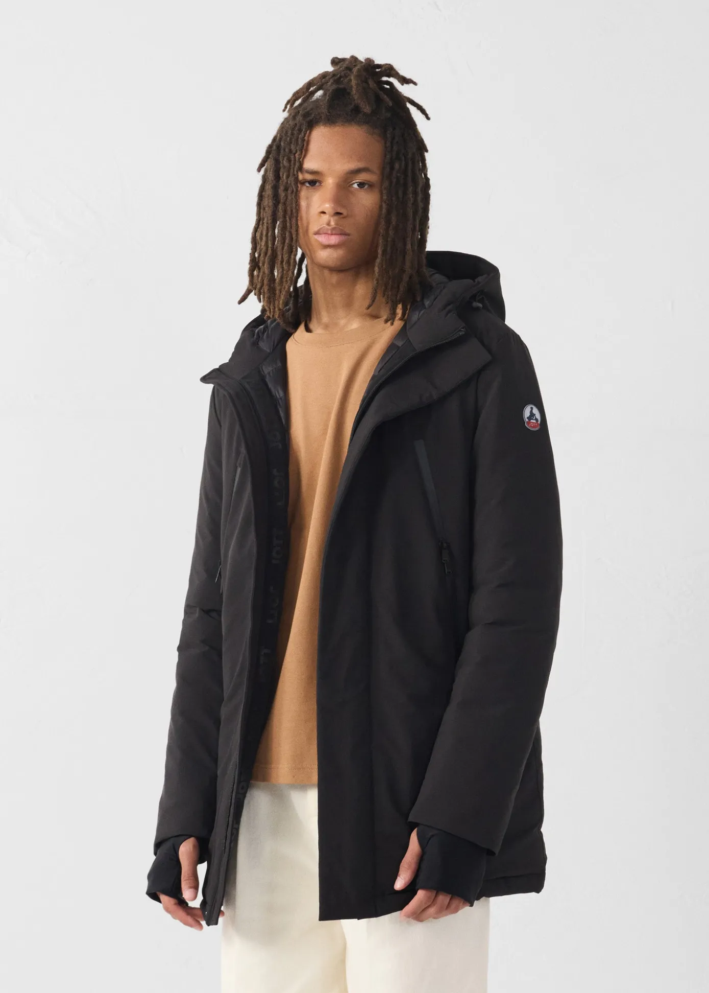 Veste longue à capuche Noir Icefloe