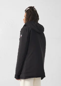 Veste longue à capuche Noir Icefloe
