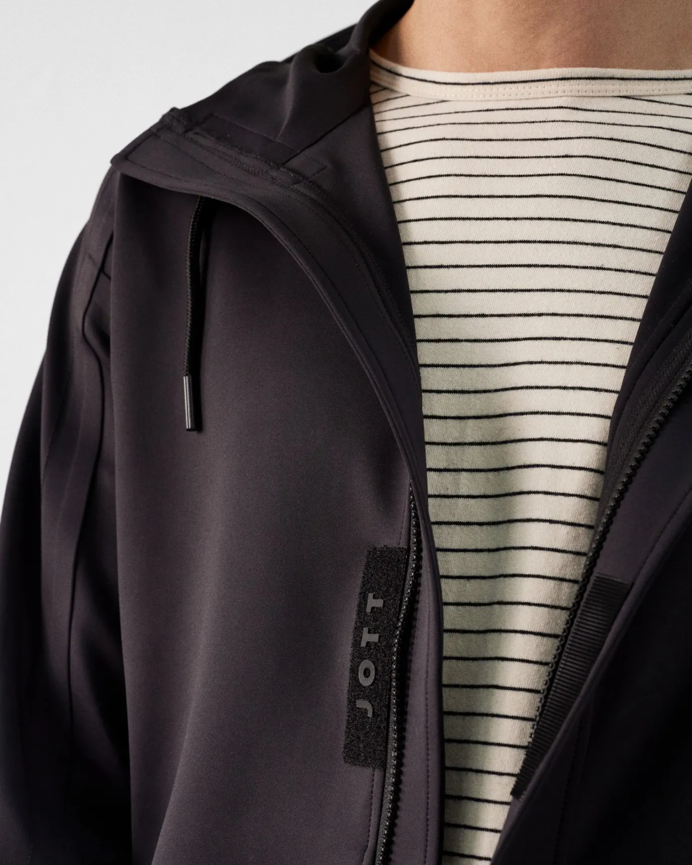 Veste 'oversize' bimatière Noir Ernest