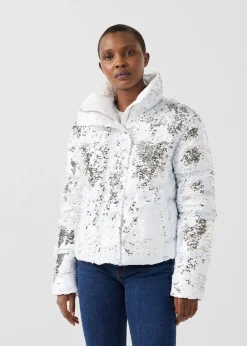 Veste à sequins Blanc/argent Isadora
