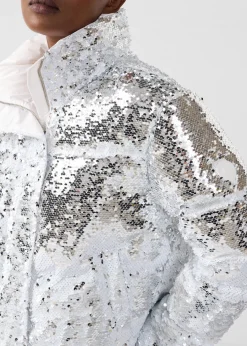 Veste à sequins Blanc/argent Isadora