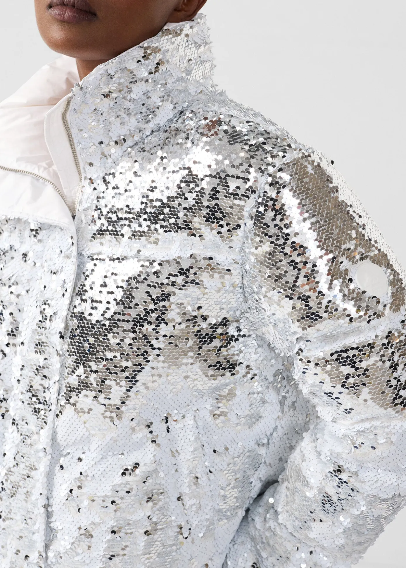 Veste à sequins Blanc/argent Isadora