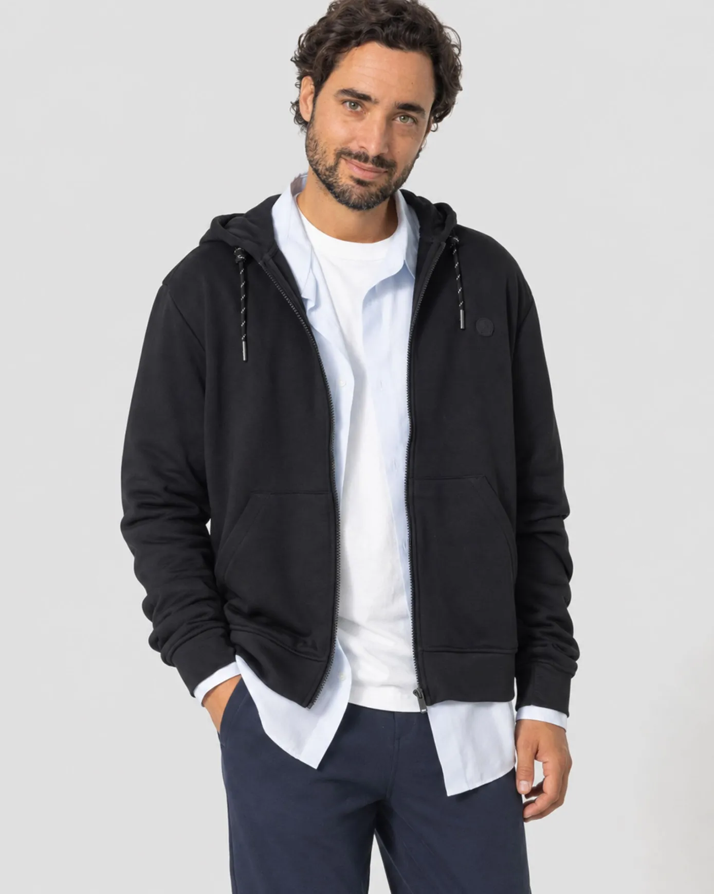 Veste zippée à capuche Noir Dalil