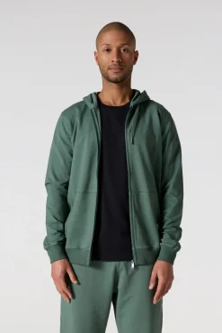 Veste zippée à capuche Vert sauge Edgar