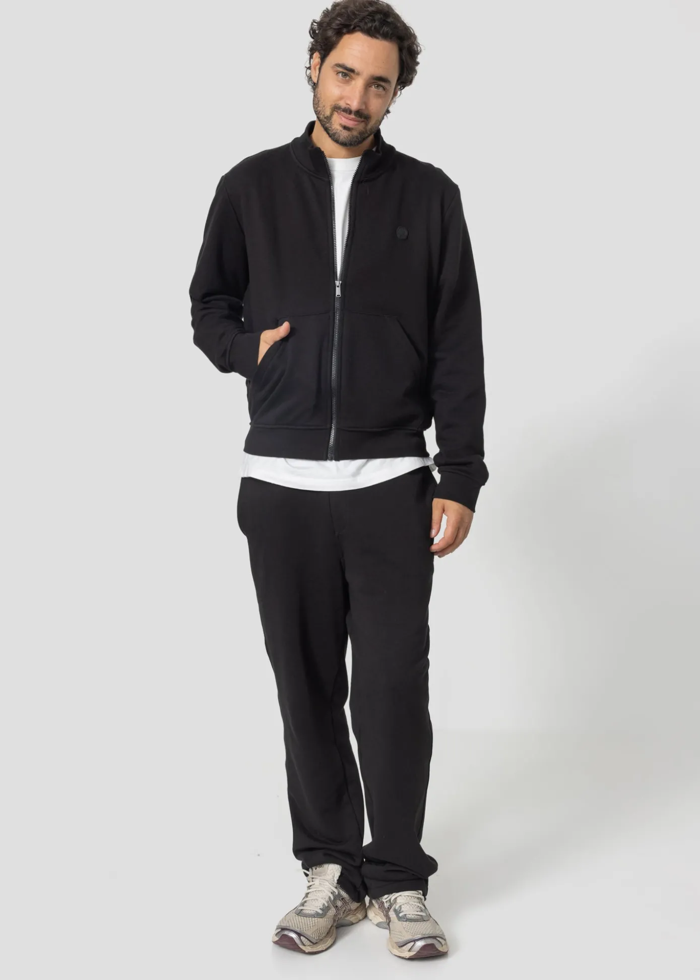 Veste zippée en molleton gratté Noir Jude