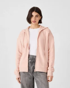 Veste zippée en molleton Pêche clair Leda