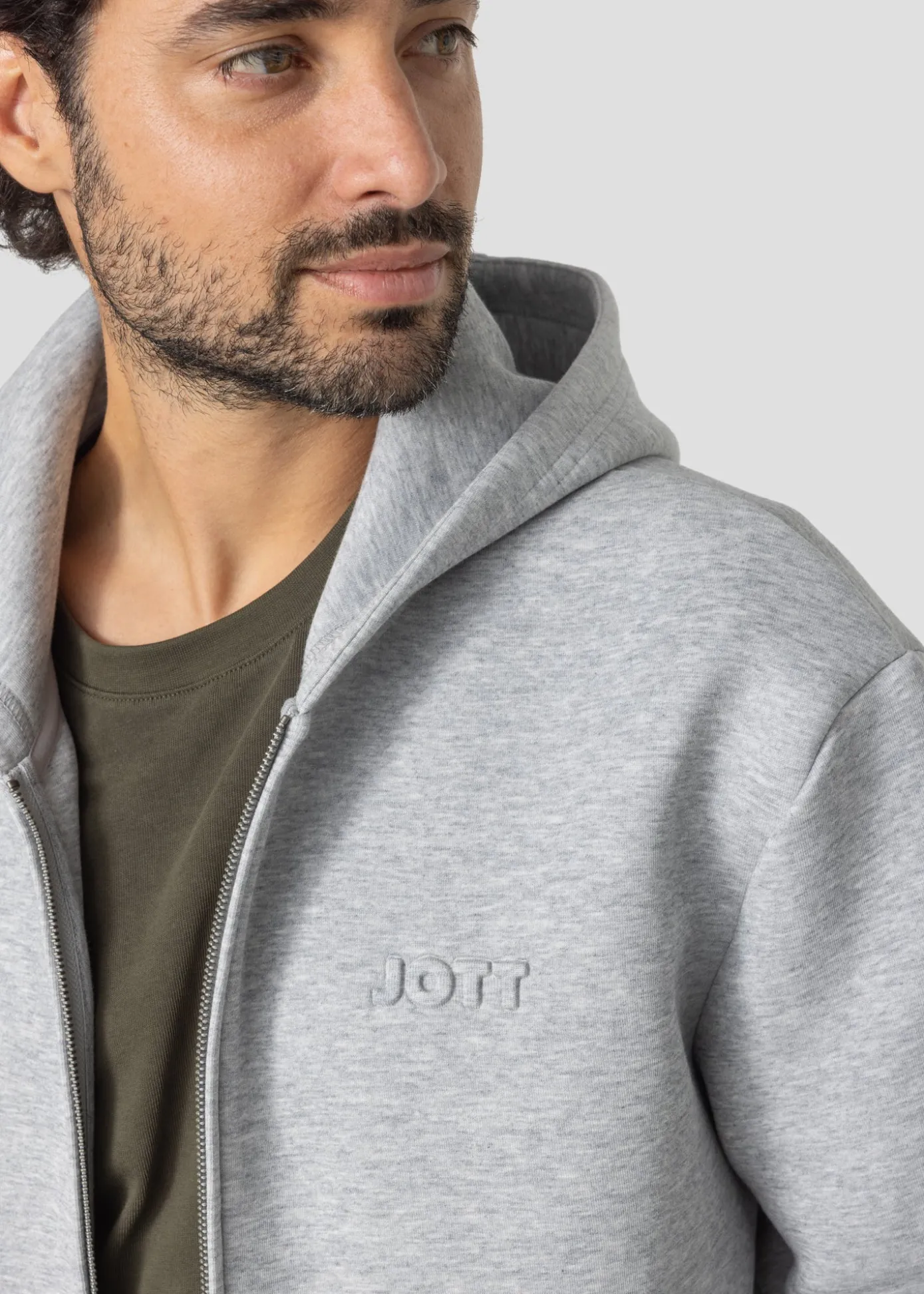 Veste zippée oversize à capuche Gris chiné Vahe