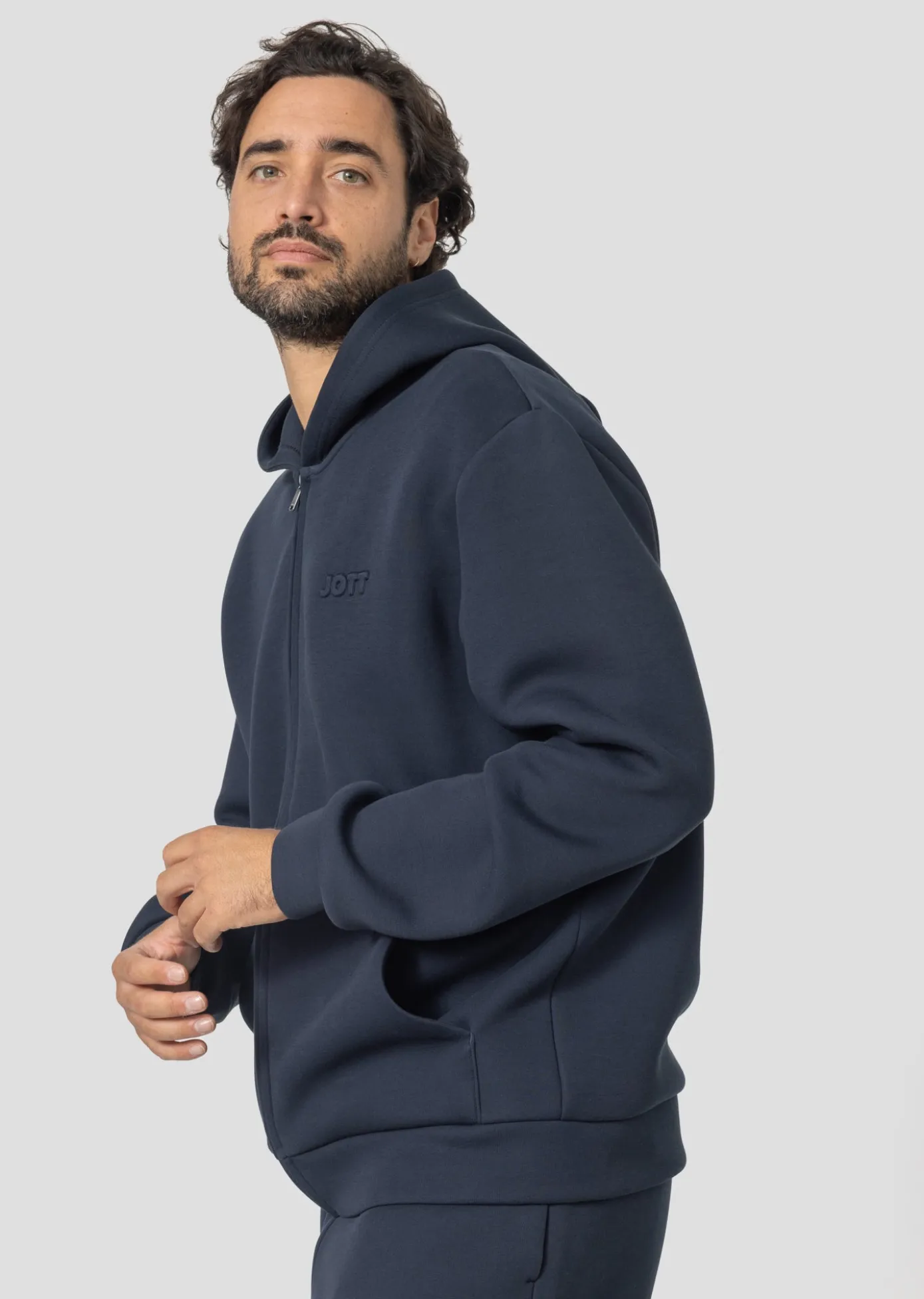 Veste zippée oversize à capuche Bleu nuit Vahe